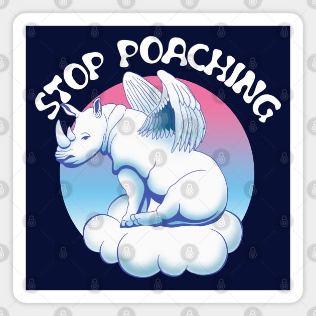 Stop Poaching Rhino Magnet by TMBTM